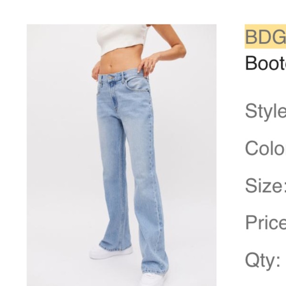 Urban Outfitters size 24 bootcut jeans - Picture 1 of 4